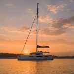 Andare Avanti Crewed Lagoon 50 Catamaran Charter at Anchor in Greece