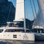 Ombre Blu3 Crewed Sunreef 70 Catamaran Charter Sailing in Italy