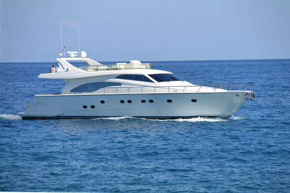 Mary Crewed Ferretti 68 Motoryacht Charter Cruising in Greece