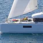 Summer Star Crewed Lagoon 52 Catamaran Charter Sailing in Greece