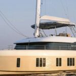 Adara Crewed Sunreef 50 Catamaran Charter at Anchor in Greece