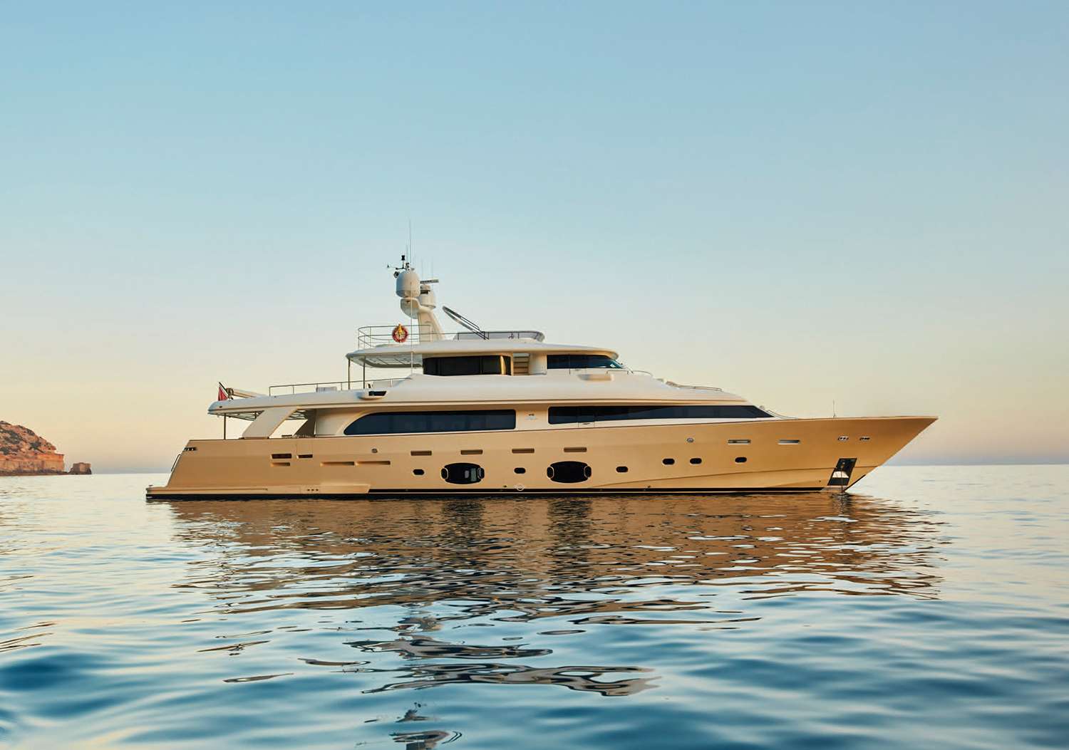 Best Off Ferretti 108 Luxury Yacht Charter at Anchor in Monaco
