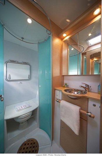 Doris Crewed Catamaran Charter En Suite Bath with Separate Shower in Belize