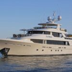Far Niente Westport 130 Luxury Yacht Charter Anchored in the Caribbean
