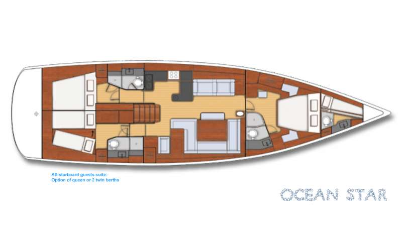 Ocean Star Crewed Beneteau 60 Charters Layout