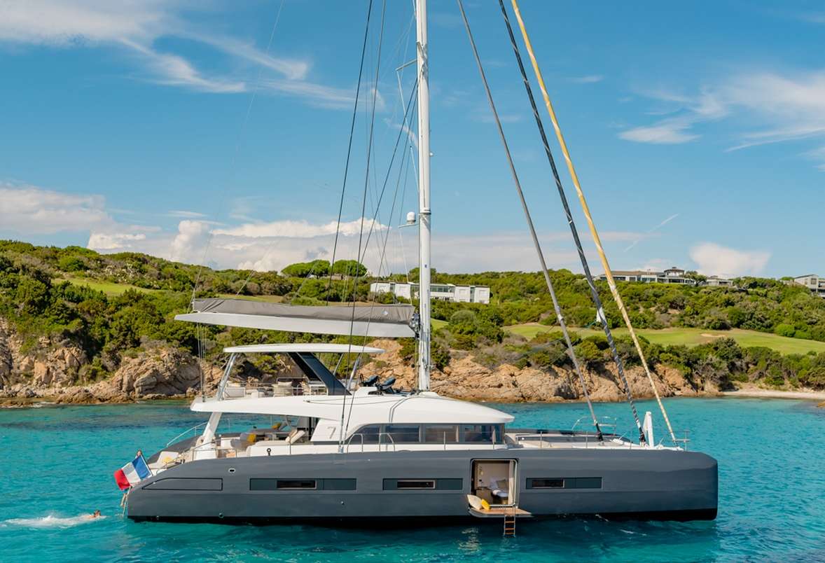 Babac Crewed Lagoon 77 Catamaran Charter at Anchor