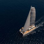 Aether Crewed Alegria 67 Catamaran Charter Sailing in Greece