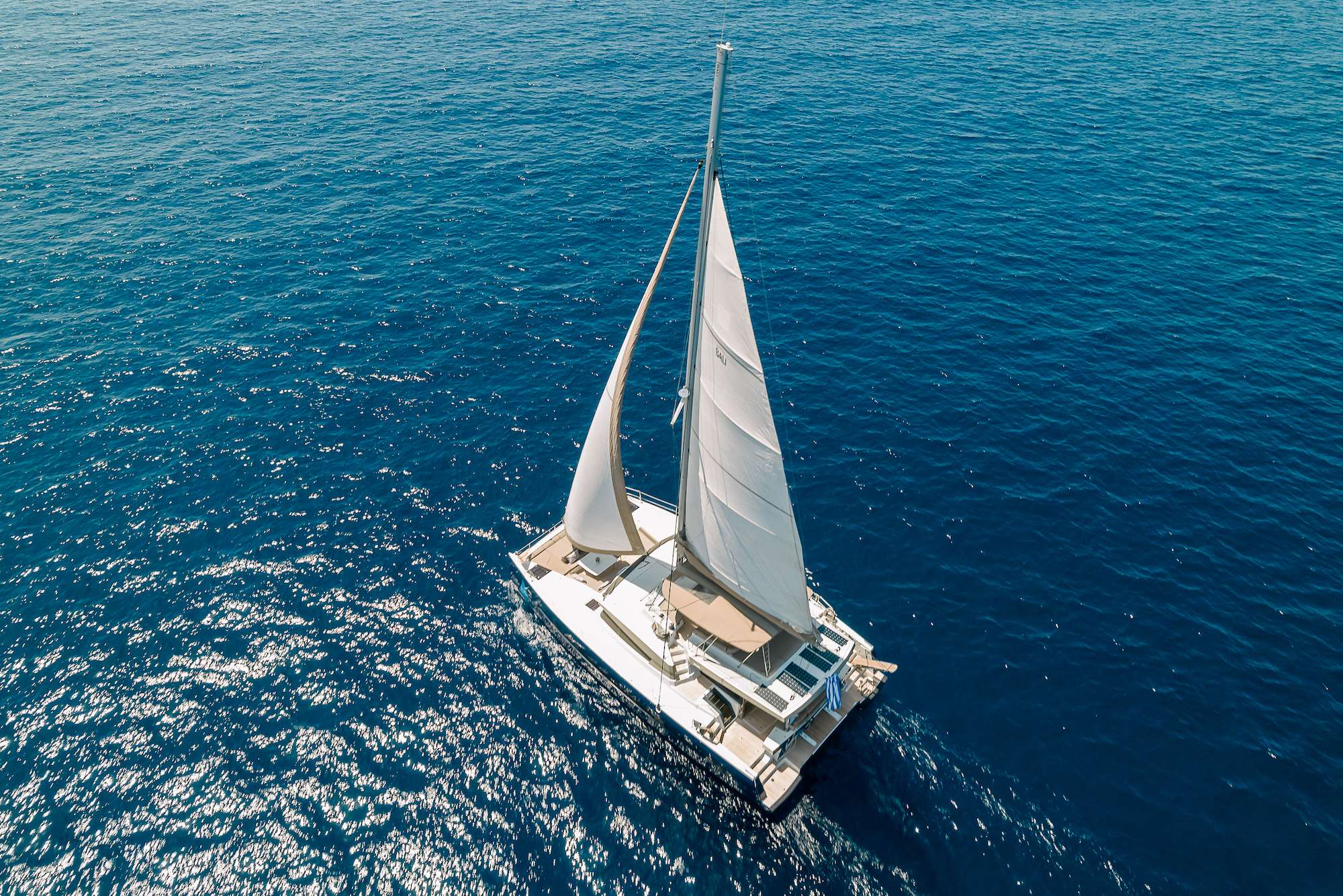 New Horizons3 Crewed bali 5.4 Catamaran Charter Sailing in Greece