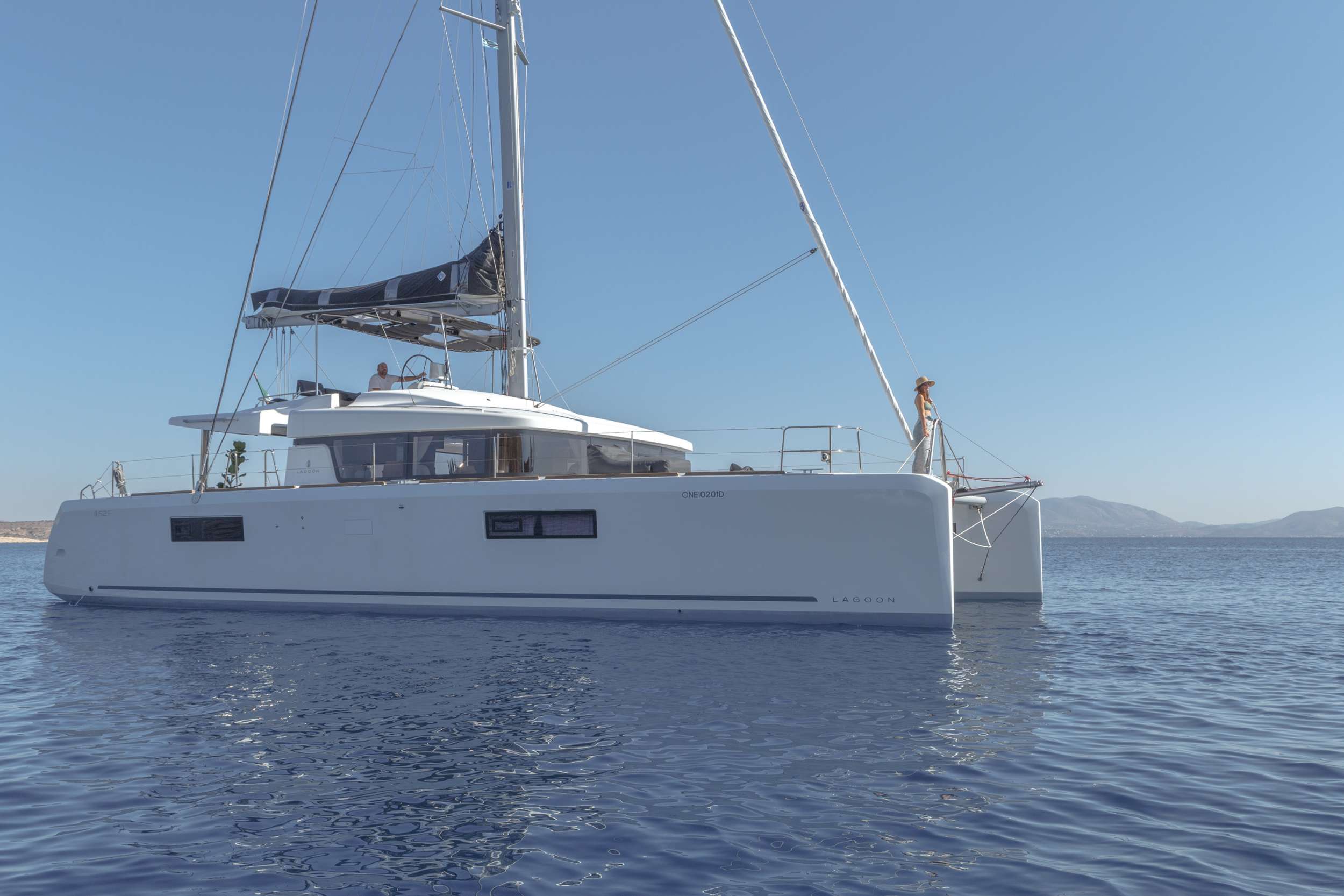 Oneida crewed Lagoon 52 catamaran charter sailing in Greece