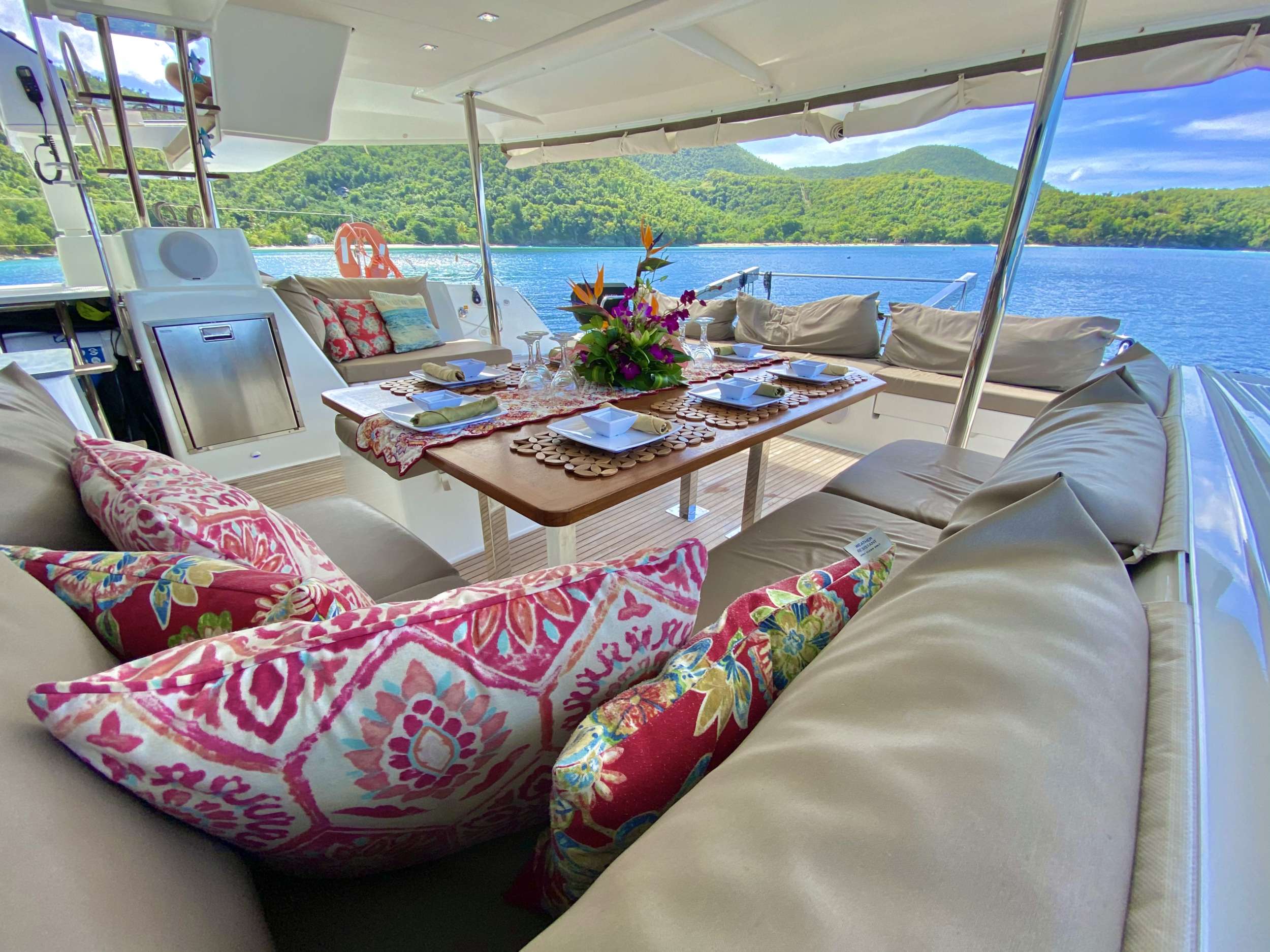 Lady Catron Saba 50 Crewed Catamaran Charters Outdoor Dining