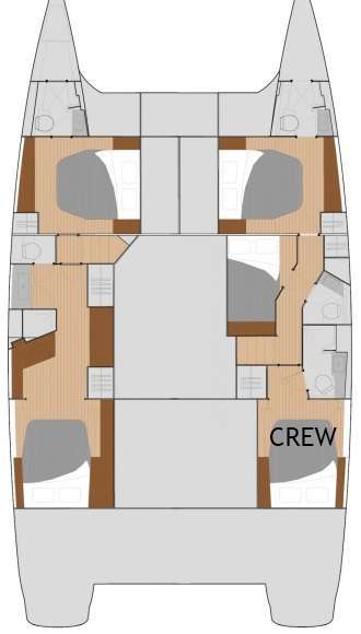 Lady Catron Saba 50 Crewed Catamaran Charters Layout