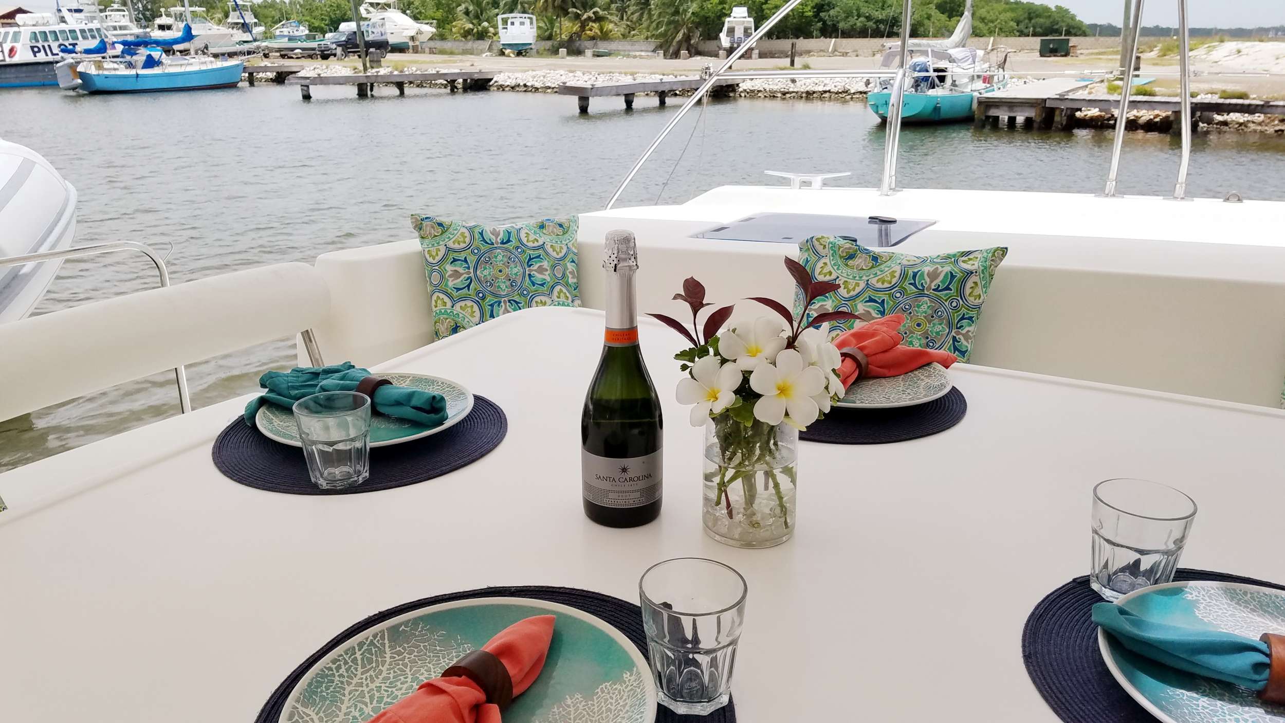 Endless Options Crewed Catamaran Charter Outdoor Dining