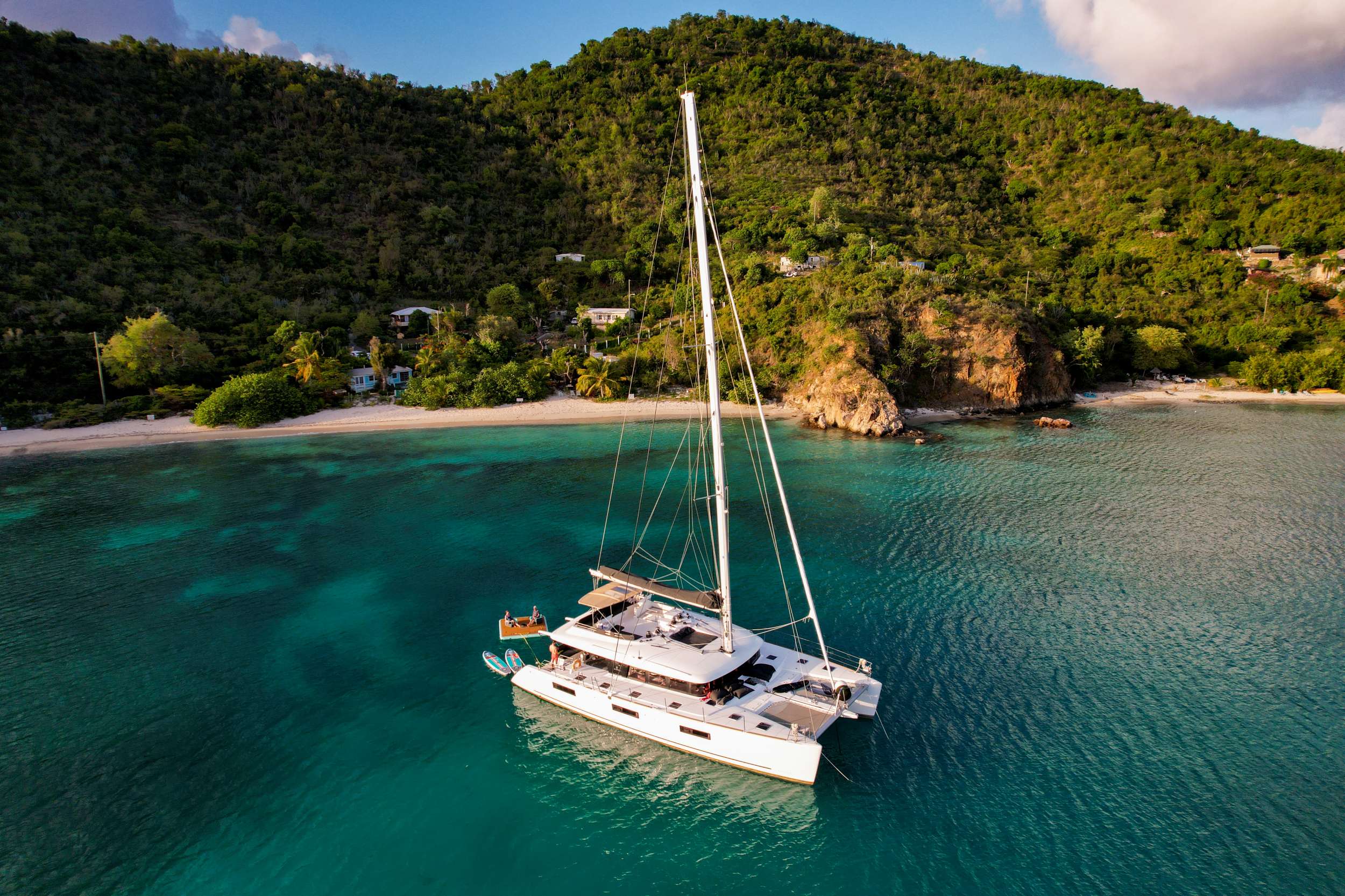 The Pursuit Crewed Lagoon 62 Catamaran Charter Sailing the Virgin Islands