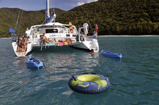 Breanker Crewed Catamaran Charters Sailing the BVI