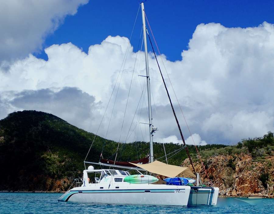 Nutmeg Crewed Catamaran Charters Forward Sun Shade