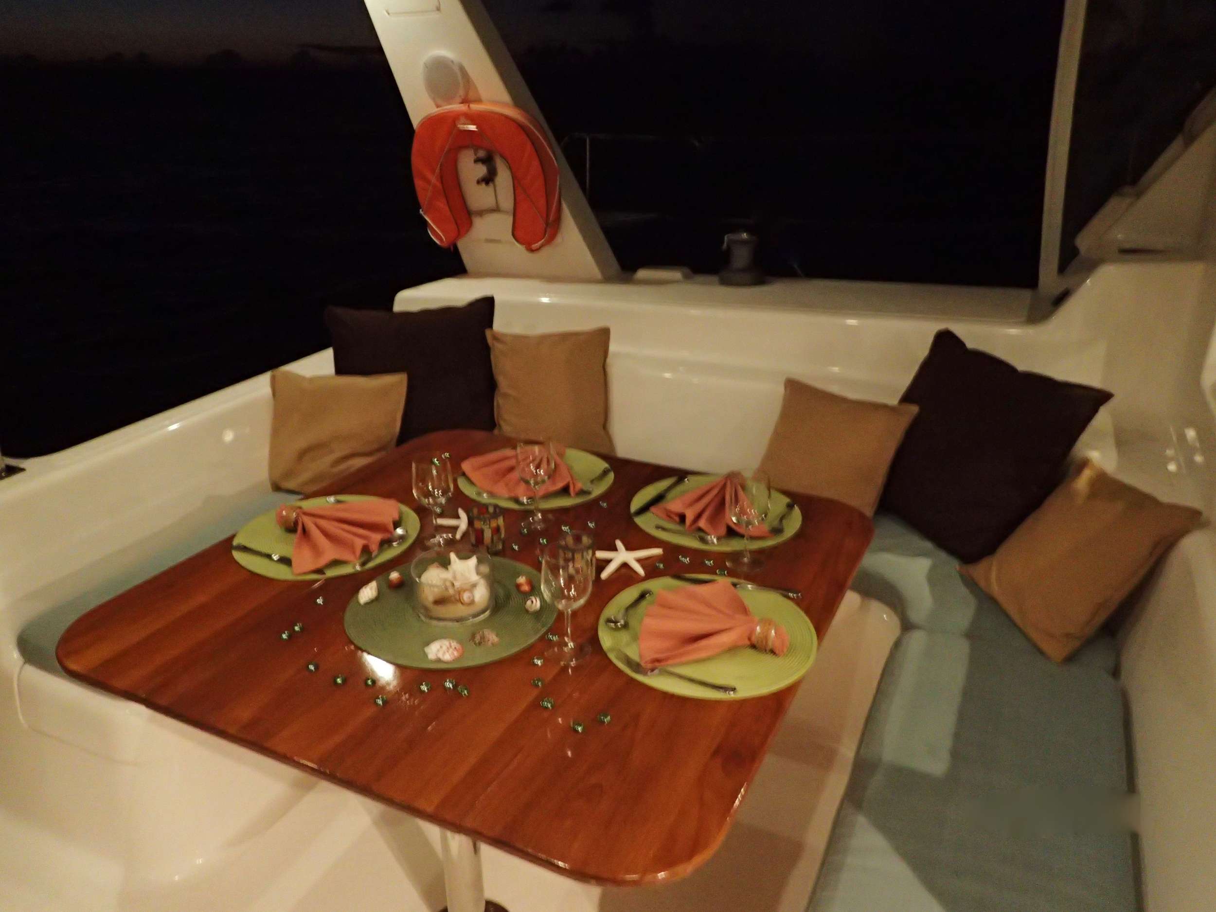 Nutmeg Crewed Catamaran Charters Outdoor Dining