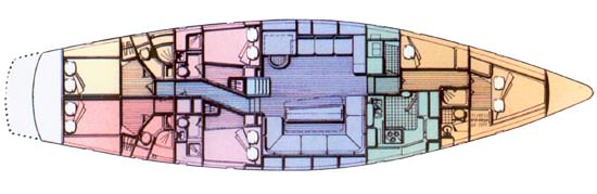 Drumbeat Crewed Yacht Charter Layout