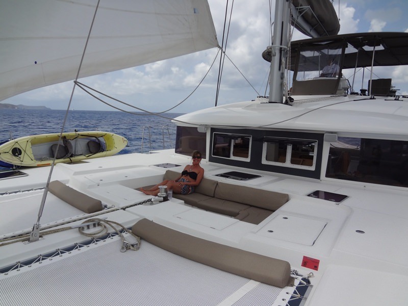 Copper Penny Crewed Catamaran Charters Bow Lounge