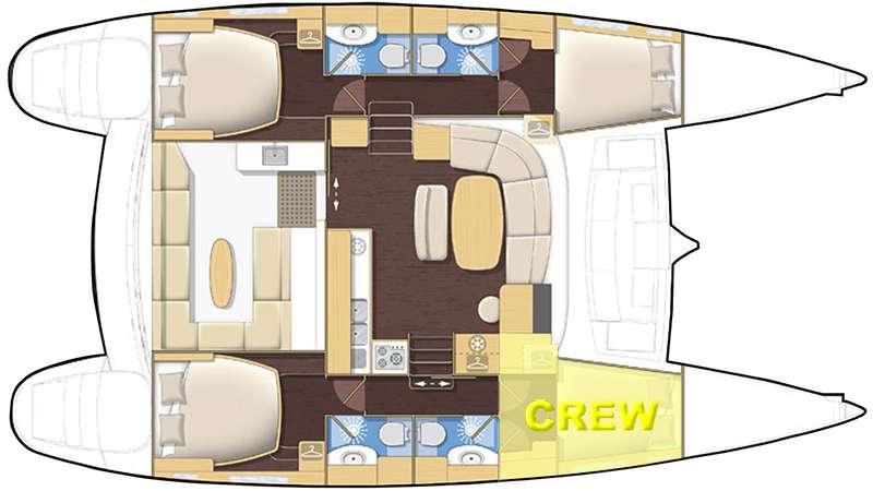 Alize Crewed Catamaran Charter Layout