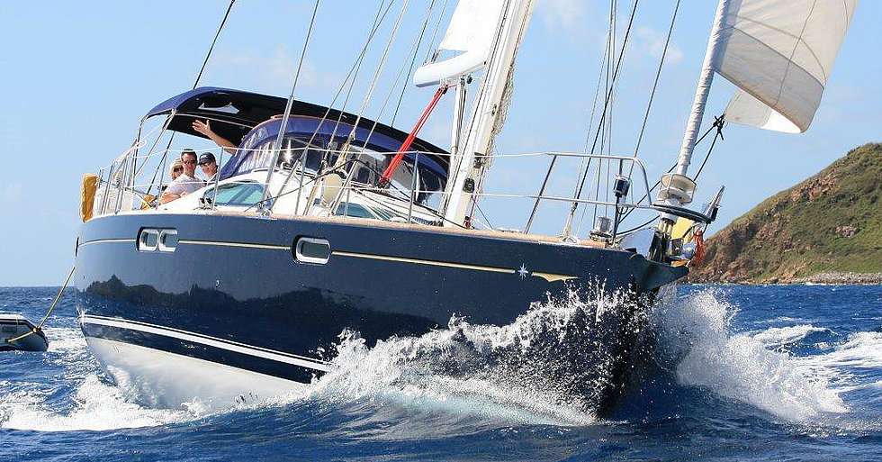 Sayang Crewed Yacht Charter on Starboard Tack in the BVI