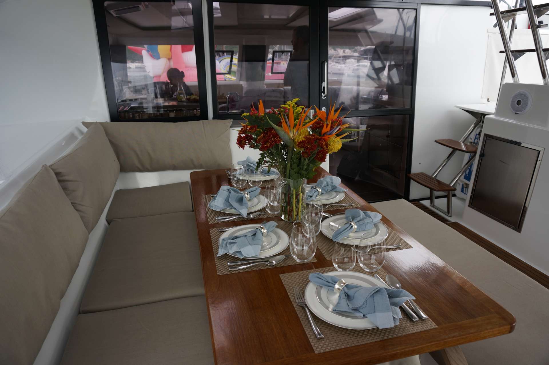 Allende Crewed Catamaran Charters Outdoor Dining