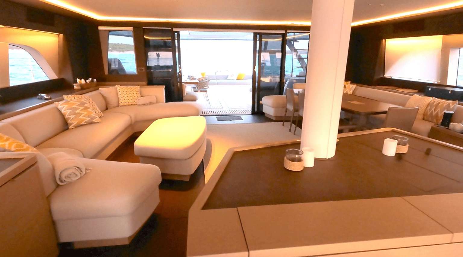 Amber Rose Lagoon 77 Crewed Catamaran Main Salon Lounge