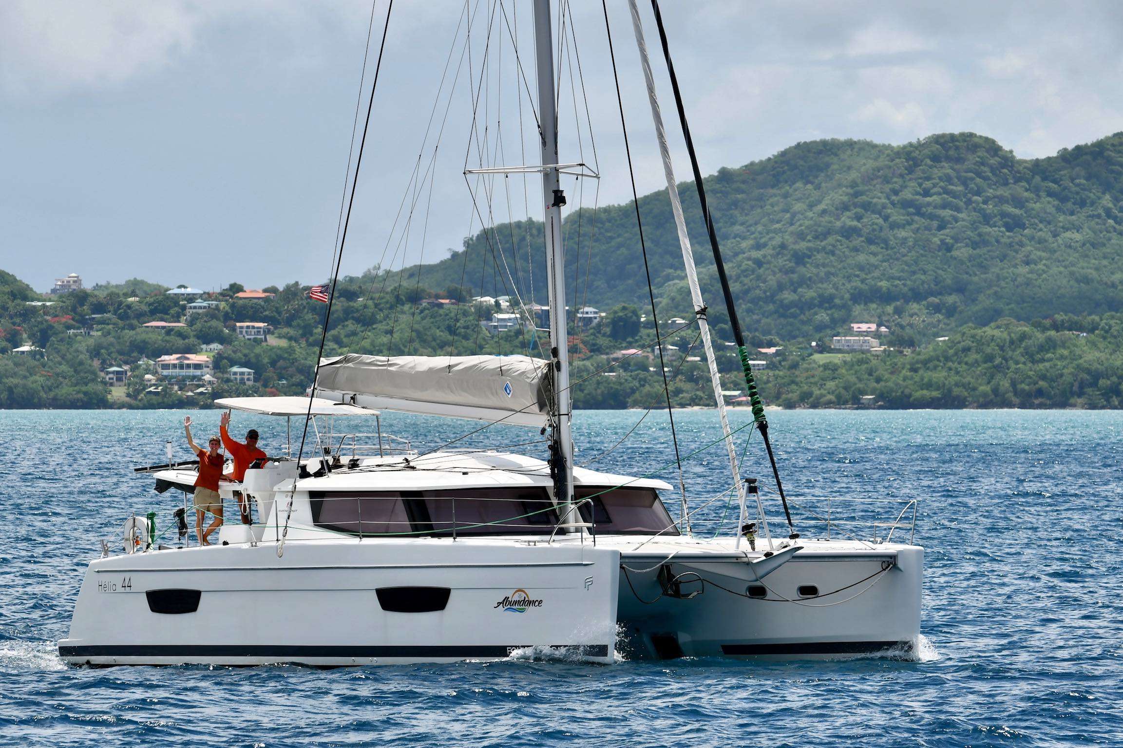 Abundance Crewed Helia 44 Catamaran Charters Sailing the USVI