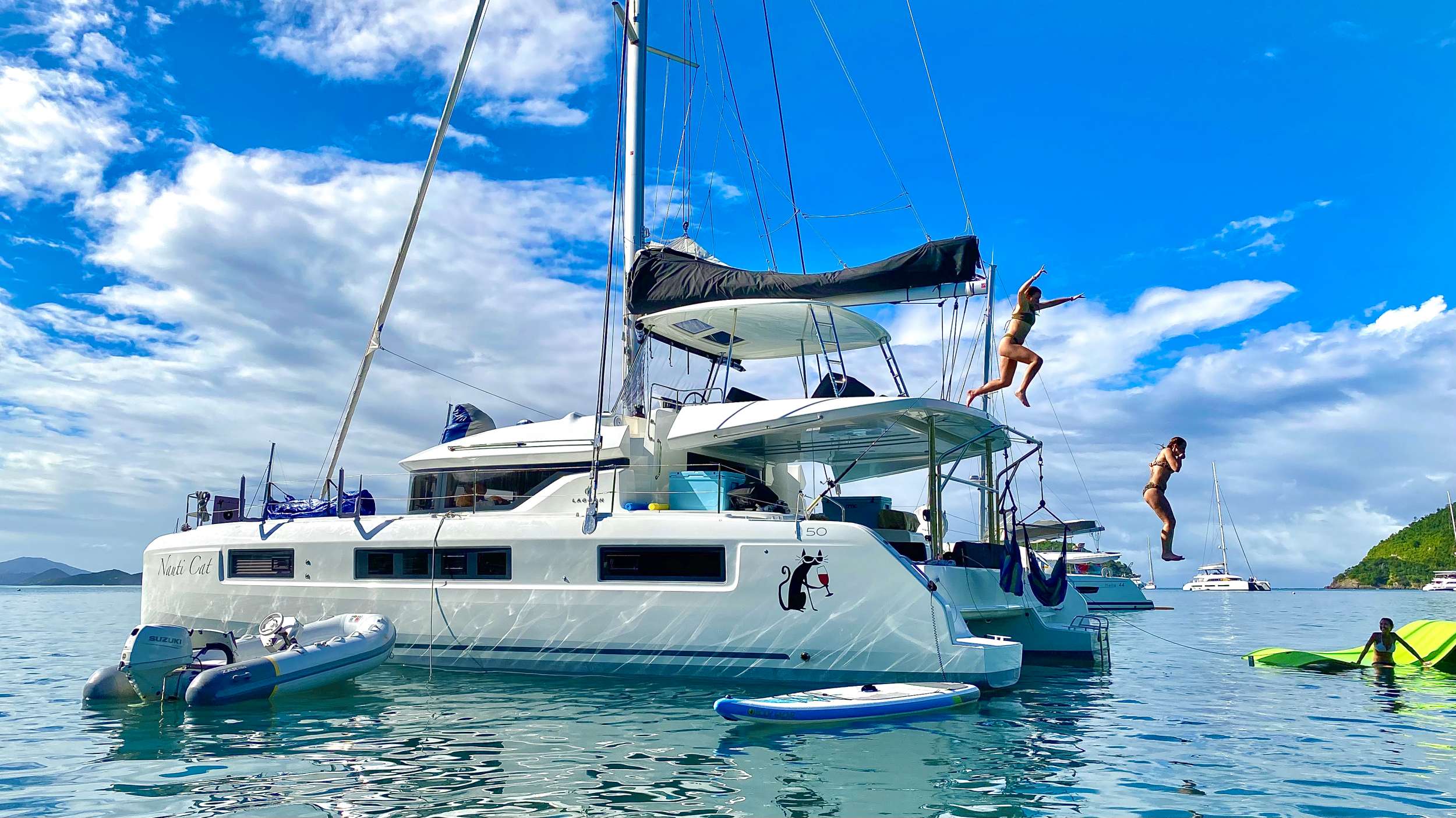 Nauti Cat Crewed Catamaran Charter at Anchor in the Exumas