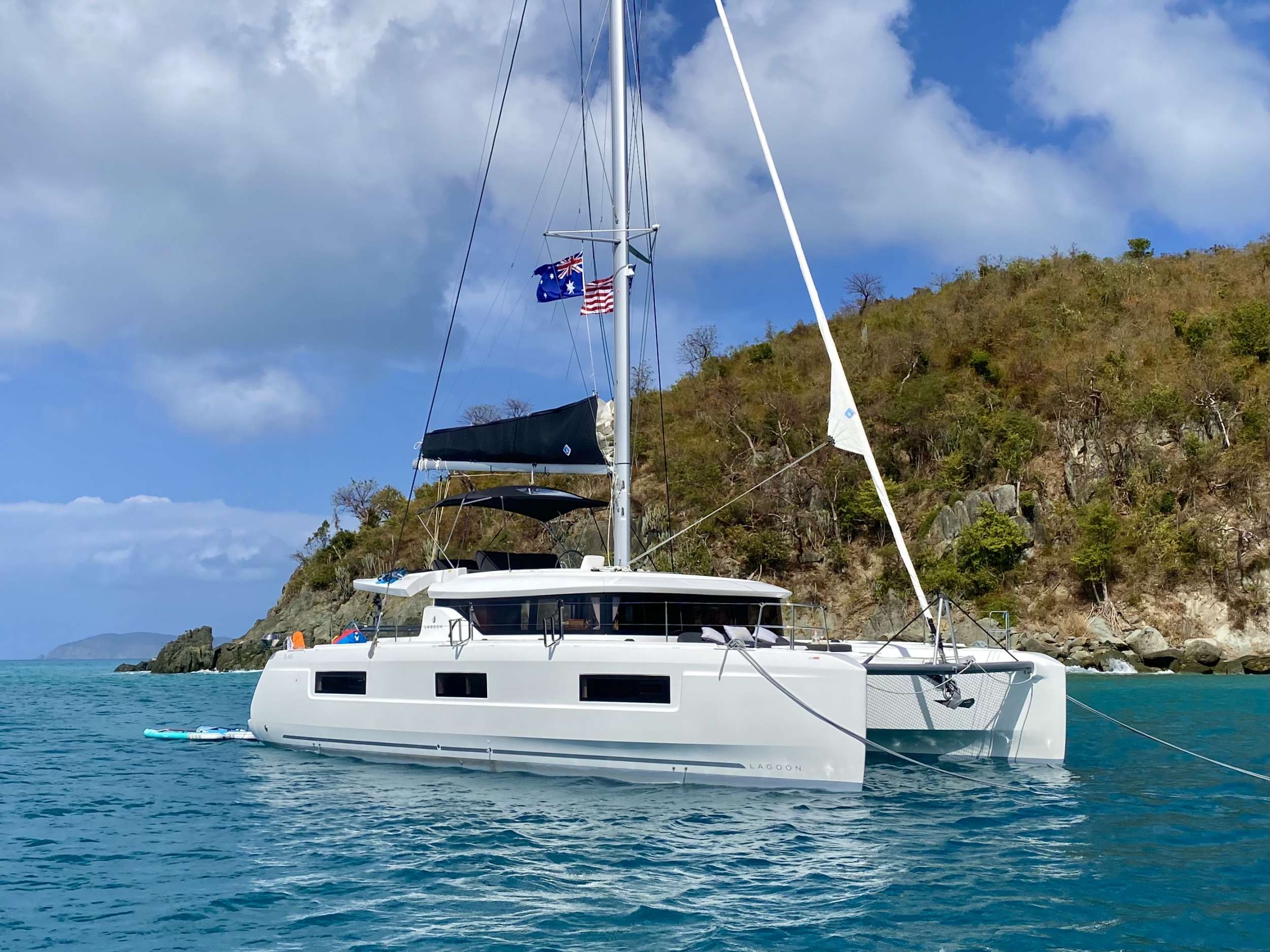 Easir II Crewed Lagoon 46 Catamaran Charters at Anchor in the USVI