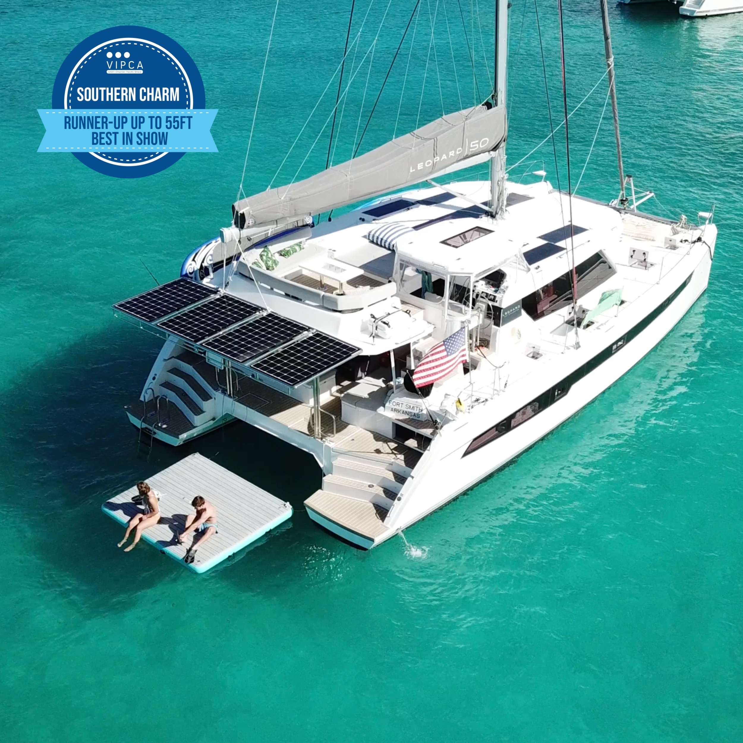 Southern Charm Crewed Lagoon 50 Catamaran Charters Sailing the BVI