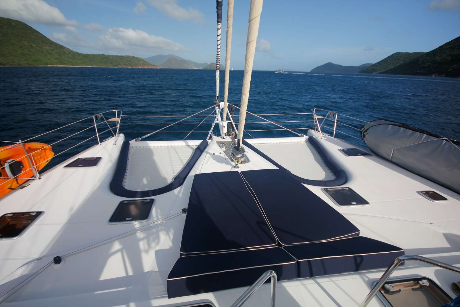 Elysium Crewed Privilege 61 Catamaran Charters Foredeck Sunpads