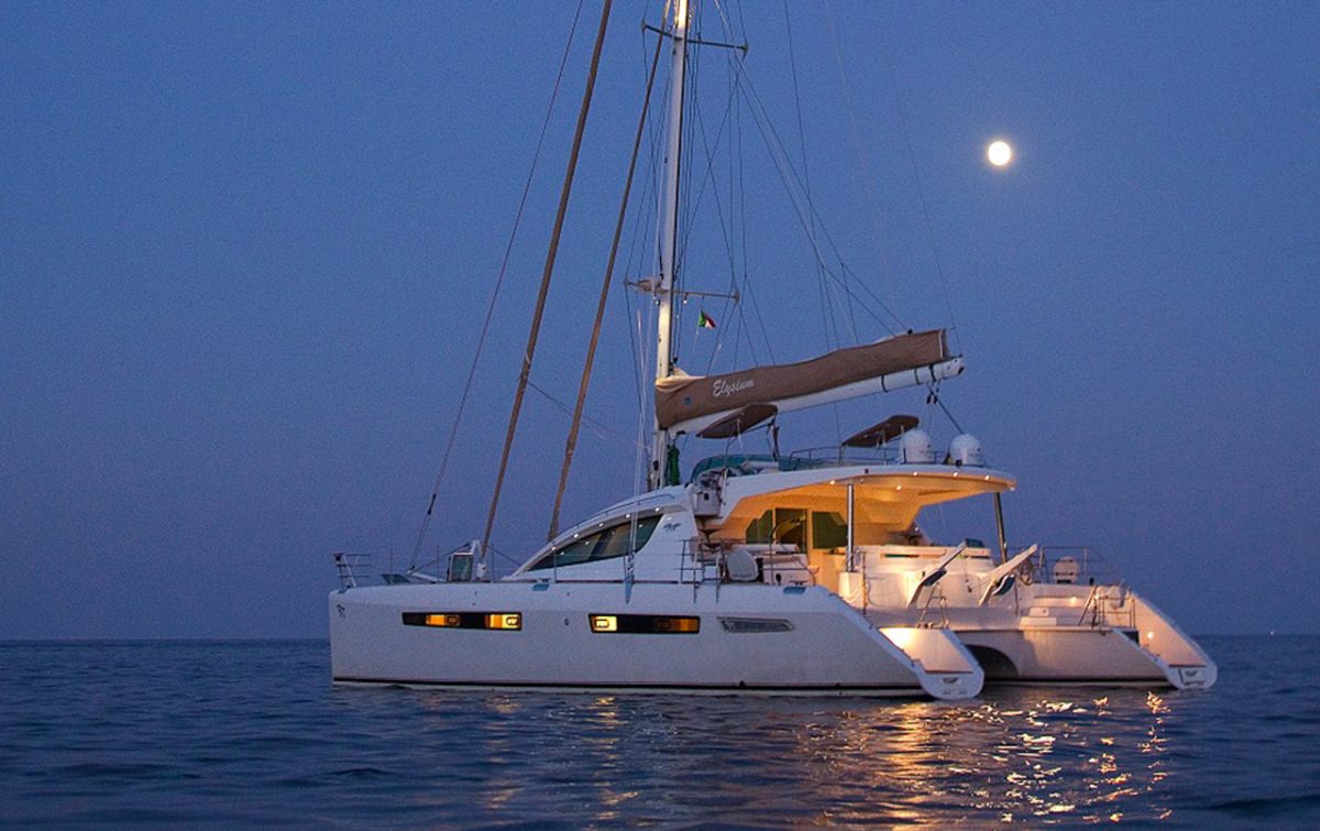 Elysium Crewed Privilege 61 Catamaran Charter Sailing the BVI