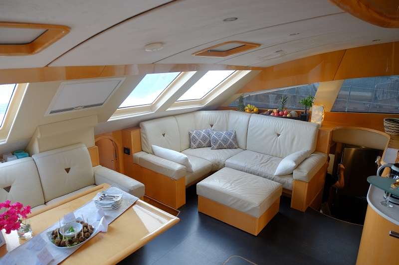Elysium Crewed Privilege 61 Catamaran Charters Main Salon Lounge