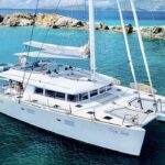 Foxy Lady Crewed Lagoon 62 Catamaran Charters Anchored in the BVI