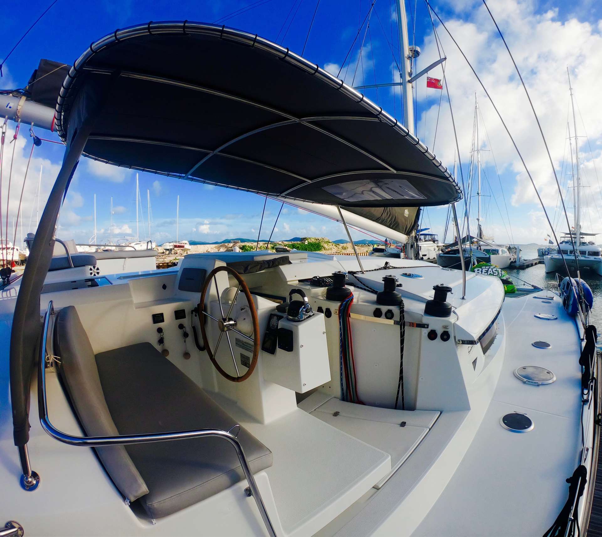 Odyssea Crewed Catamaran Charters Flybridge Helm