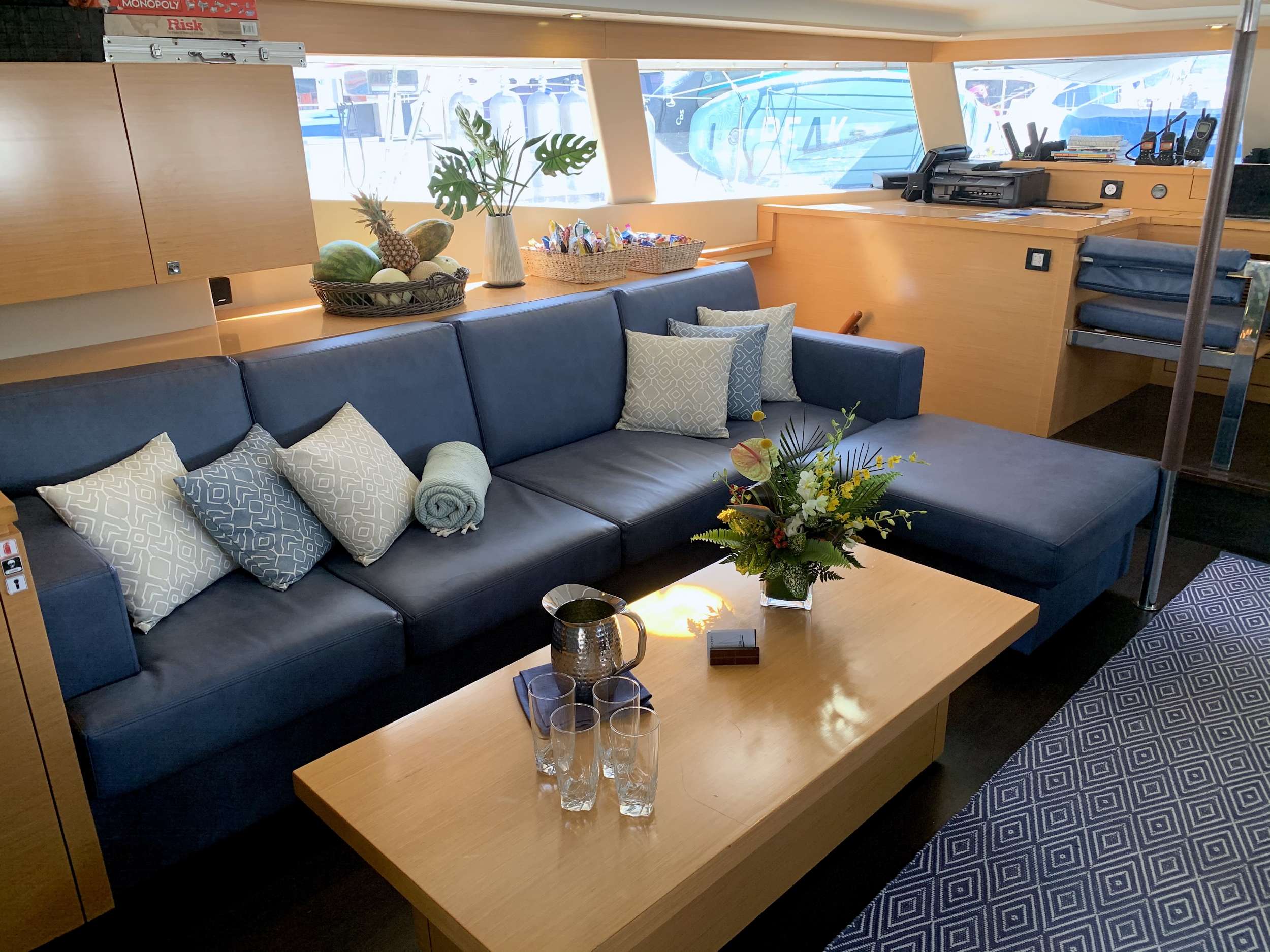 Odyssea Crewed Catamaran Charters Main Salon