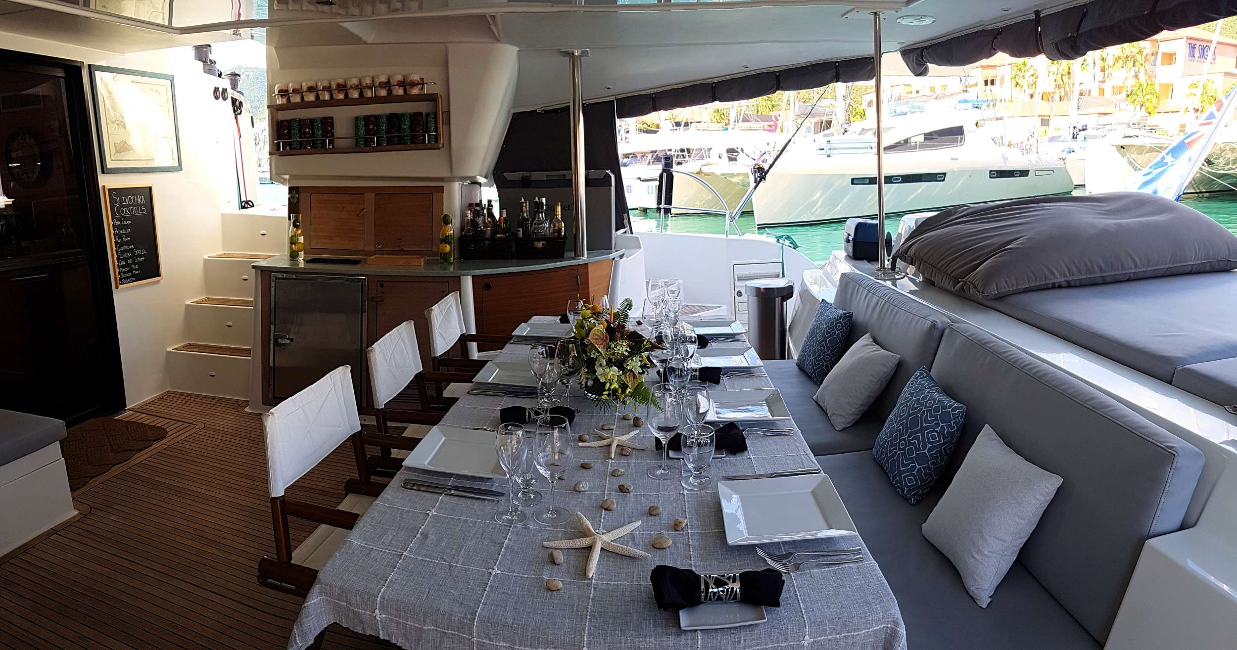 Odyssea Crewed Catamaran Charters Outdoor Dining