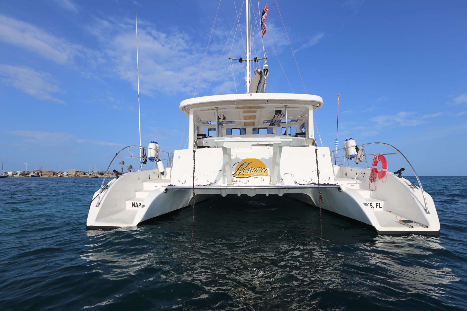 Manna Crewed Catamaran Charters Dual Swim Platforms