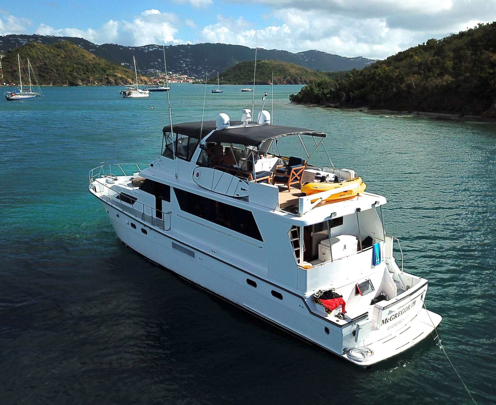 McGregor III Crewed Motoryacht Charters at Anchor in the Virgin Islands