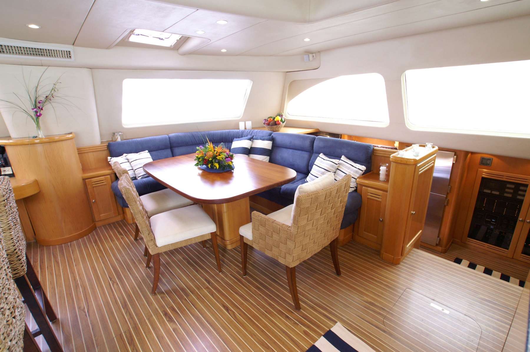 The Big Dog Crewed Catamaran Charters Interior Dining