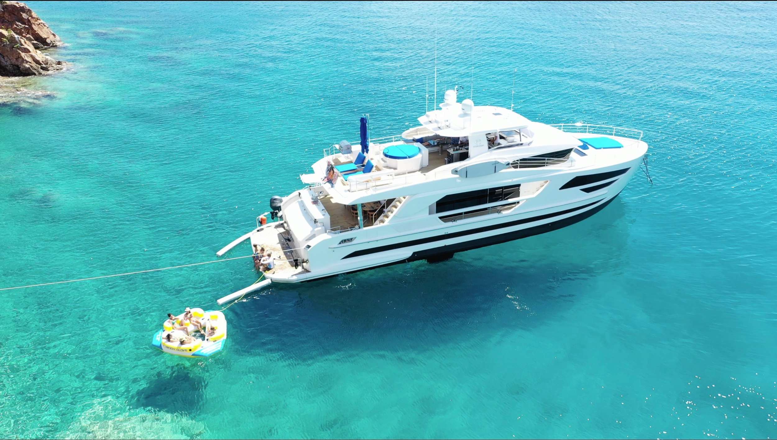 Angeleyes Crewed Motoryacht Charter Anchored in the BVI