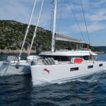 Adriatic Tiger crewed Lagoon 620 catamaran charter underway in Croatia