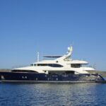 Grande Amore Benetti 145 crewed motor yacht charter at anchor in Greece