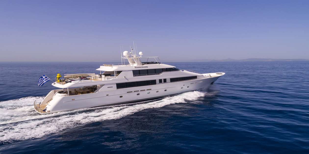 Endless Summer luxury crewed Westport 130 motor yacht charter underway in Greece