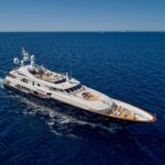Alexandra luxury crewed Benetti 164 motor yacht charter underway in Greece