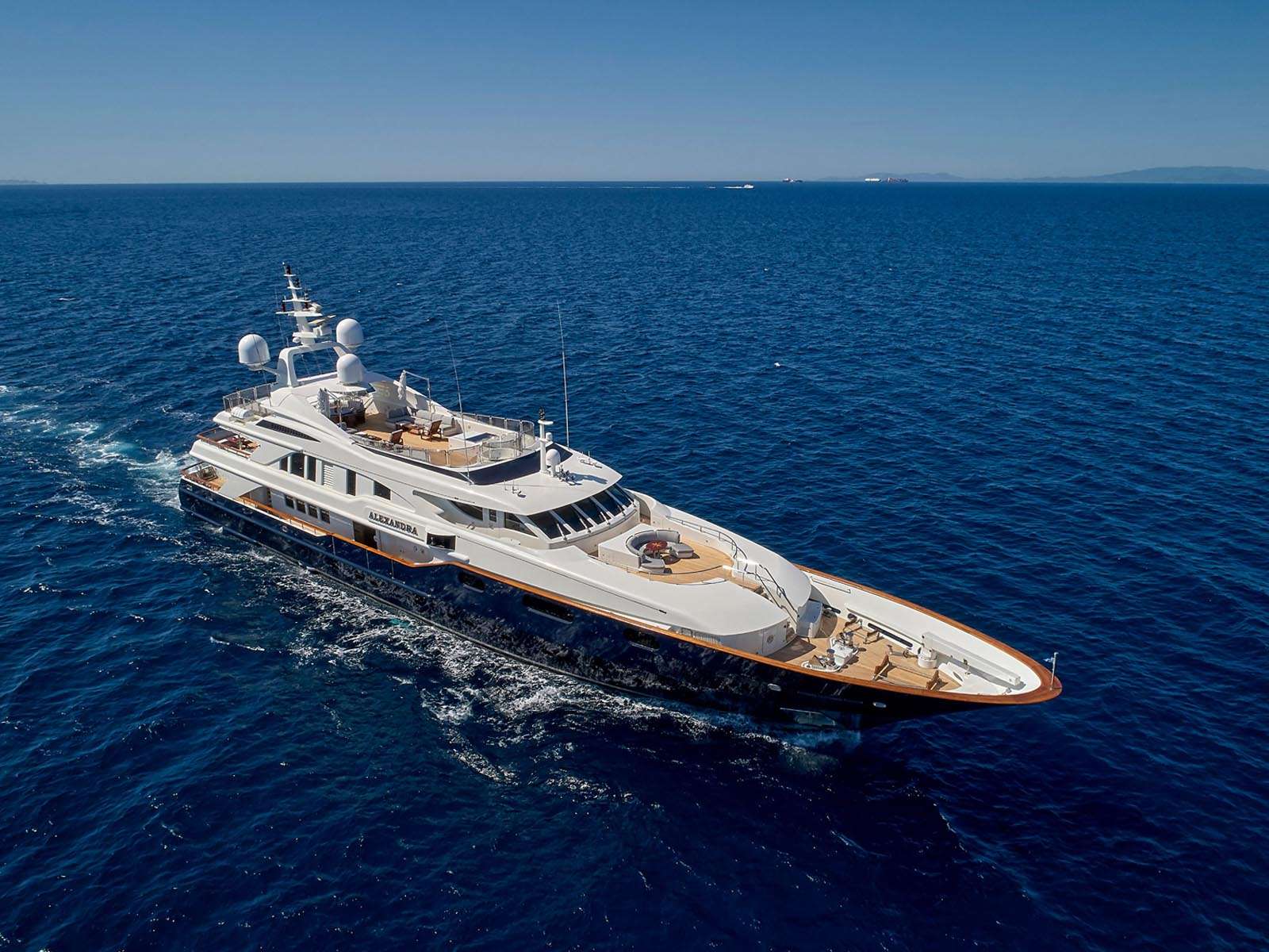 Alexandra luxury crewed Benetti 164 motor yacht charter underway in Greece