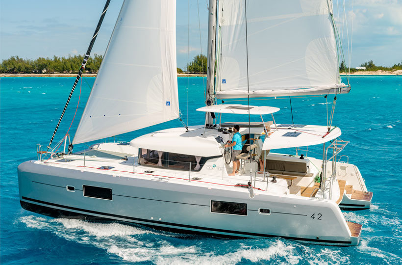 TMM Lagoon 42 Time Will Tell bareboat exterior sailing