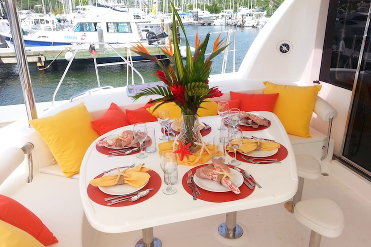 Starfish Crewed Yacht Charter Table Setting