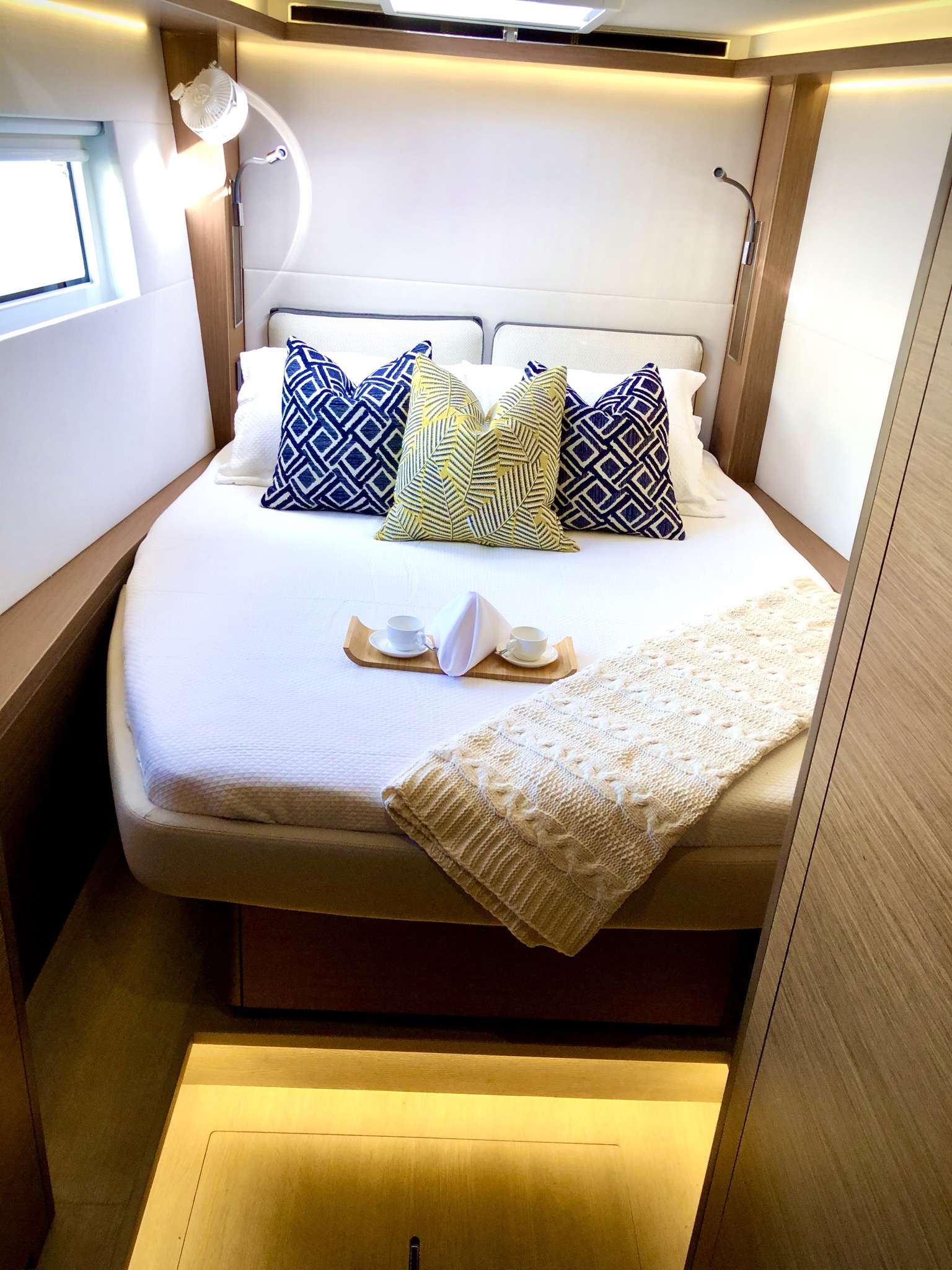 sea io crewed catamaran guest queen bed