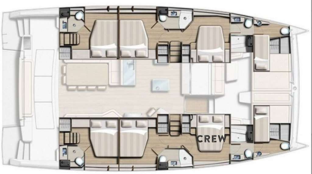 Nae Kae Crewed Catamaran layout